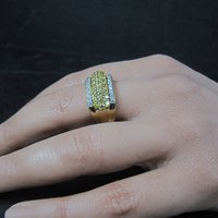 Vermeil Sterling Yellow White Cz Ring Size 8