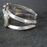 Heavy Southwestern Sterling Turquoise Jade Cuff Bracelet 6.25"
