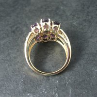 Vermeil Sterling Amethyst Cluster Ring Size 8