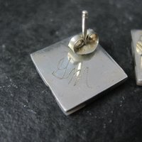 Southwestern Sterling Turquoise Mother of Pearl Inlay Earrings