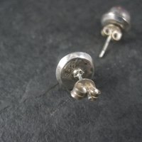 Vintage Sterling Pink Dichroic Glass Stud Earrings