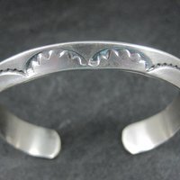 Heavy Navajo Sterling 9mm Carinated Cuff Bracelet 6.5 Inches