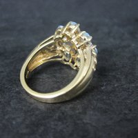 Vermeil Sterling Blue Topaz Cluster Ring Size 8