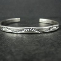 Southwestern Vintage Sterling Cuff Bracelet 6 Inches Tahe