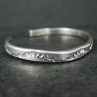 Southwestern Vintage Sterling Cuff Bracelet 6 Inches Tahe