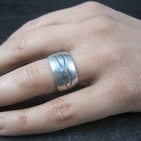 Wide Southwestern Sterling Band Ring Size 6