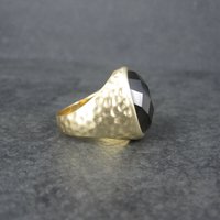Vintage Vermeil Sterling Smoky Topaz Ring Size 8