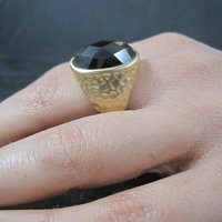 Vintage Vermeil Sterling Smoky Topaz Ring Size 8