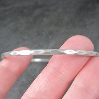 Dainty Mexican Sterling Bangle Bracelet 8 Inches