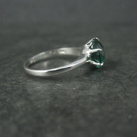 Vintage Sterling Emerald Solitaire Ring New Old Stock Multiple Sizes