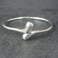 Vintage Sterling Crossover Bangle Bracelet 6.75"