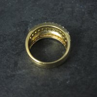 Vermeil Sterling Yellow White Cz Ring Size 8