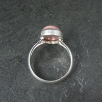 Simple Sterling Silver Rhodochrosite Ring Size 10