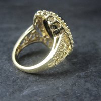 Ornate Vermeil Sterling Onyx Ring Size 8