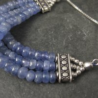 Sterling Tanzanite Bolo Bracelet 6-8"