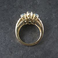 Vermeil Sterling Blue Topaz Cluster Ring Size 8