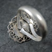 Mexican Sterling Green Onyx Ring Size 6.5