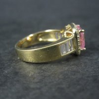 Vintage 90s Vermeil Sterling Pink Cz Ring Size 8