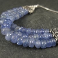 Sterling Tanzanite Bolo Bracelet 6-8"