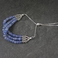 Sterling Tanzanite Bolo Bracelet 6-8"