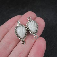 Sterling Carved Howlite Hook Clasp