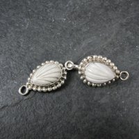 Sterling Carved Howlite Hook Clasp