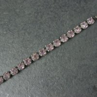 Vintage Sterling Purple Glass Bracelet 7 Inches