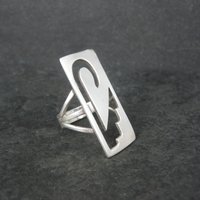 Long Southwestern Hopi Sterling Ring Size 7