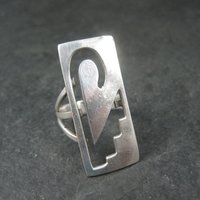 Long Southwestern Hopi Sterling Ring Size 7