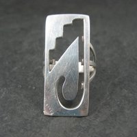 Long Southwestern Hopi Sterling Ring Size 7