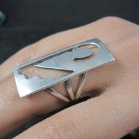 Long Southwestern Hopi Sterling Ring Size 7