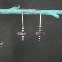 Vintage Sterling Amethyst Earrings