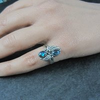 Southwestern Sterling Paua Sell Feather Ring NOS Multiple Sizes Available