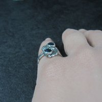 Southwestern Sterling Paua Sell Feather Ring NOS Multiple Sizes Available