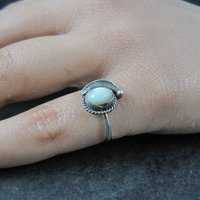 Dainty Southwestern Sterling Mother of Pearl Ring Size 5