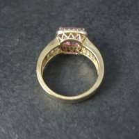 Vintage 90s Vermeil Sterling Pink Cz Ring Size 8