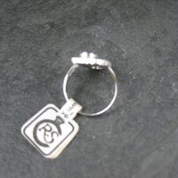 Vintage Rhodium Onyx Ring Size 6 Uncas