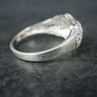 Vintage Sterling Filigree Ruby Ring Size 10