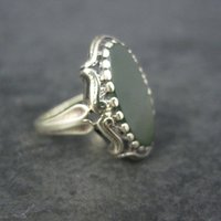 Vintage 10K Nephrite Jade Ring Size 6.5