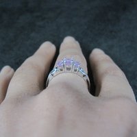 Dainty Vintage 10K Pink Topaz Ring Size 7