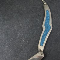 Vintage Mexican Alpaca Inlay Necklace