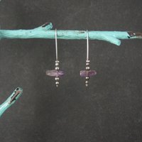 Vintage Sterling Amethyst Earrings