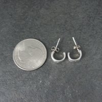 Tiny Sterling Diamond Half Hoop Earrings