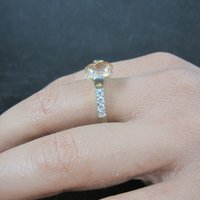 Vintage Sterling Cz Cocktail Ring Size 11