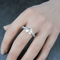 Vintage Sterling Cz Cocktail Ring Size 11