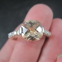 Vintage Sterling Cz Cocktail Ring Size 11