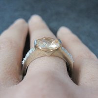 Vintage Sterling Cz Cocktail Ring Size 11