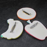 Set of 3 Large Vintage Fruit Brooches