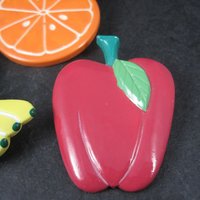 Set of 3 Large Vintage Fruit Brooches