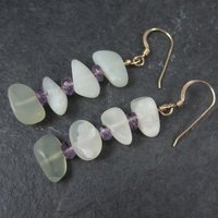 Long Vintage Quartz Amethyst Earrings